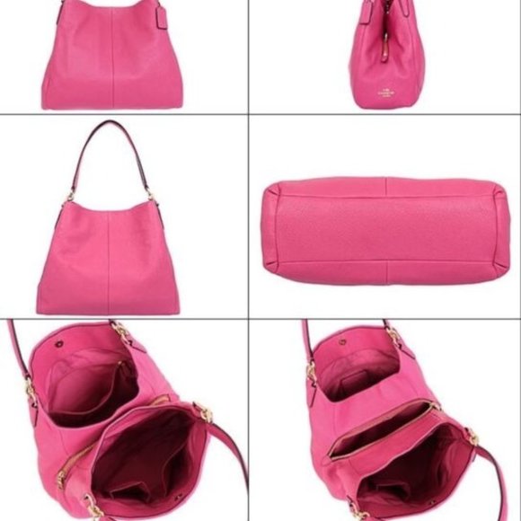 Authentic Coach Phoebe Shoulder Handbag Dahlia - Picture 12 of 12